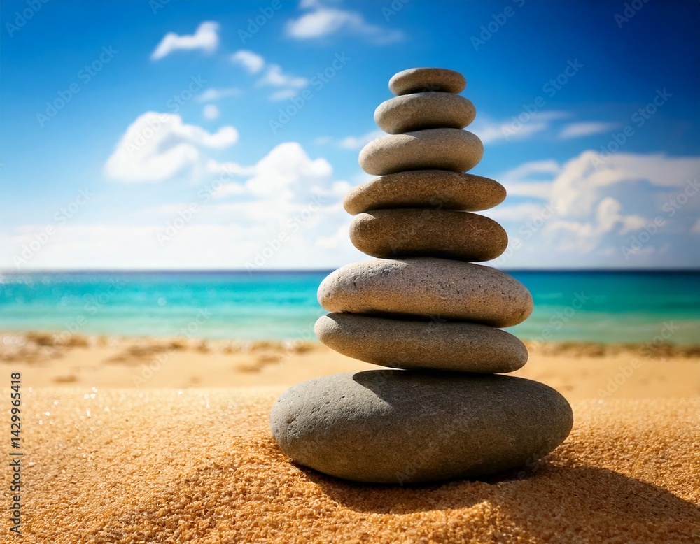 Fototapeta premium image of wellness and mindfulness with a stacked