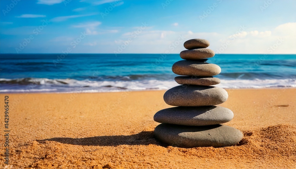 Fototapeta premium image of wellness and mindfulness with a stacked