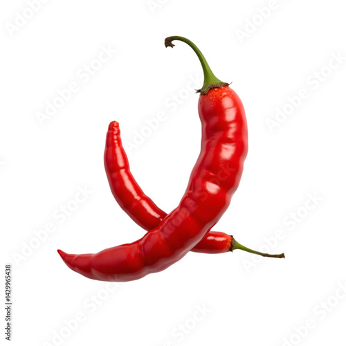 Red chilies isolated on transparent background PNG