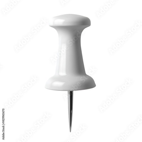 Push pin white isolated on transparent background PNG