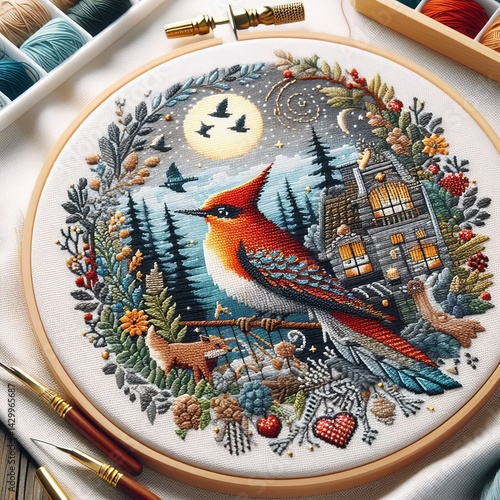 Cross Stitcher patterns on fabric