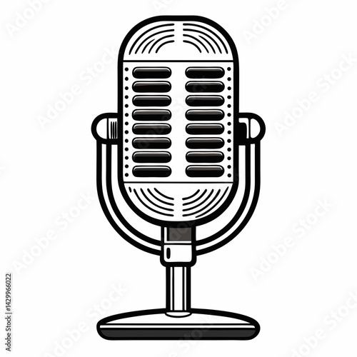 retro microphone vector illustration