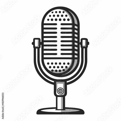 retro microphone icon