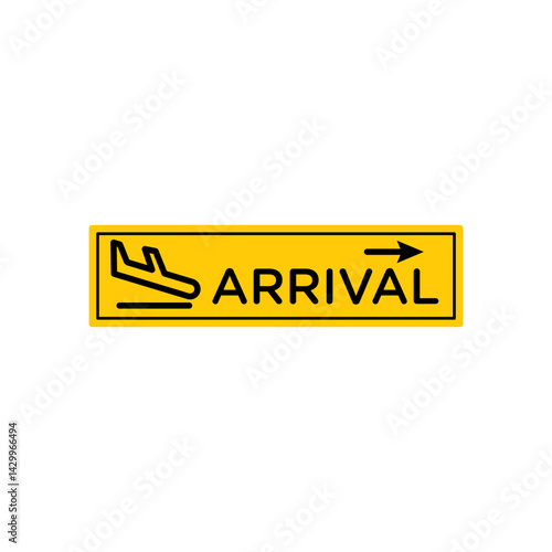 Airport arrival signs vector icon design. modern flat and line design