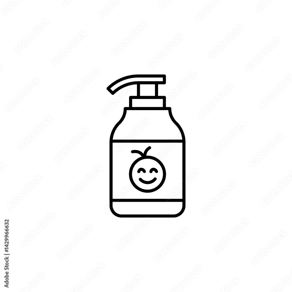 Baby shampoo icons vector icon design. modern flat and line design Baby shampoo icons vector icon design. modern flat and line design