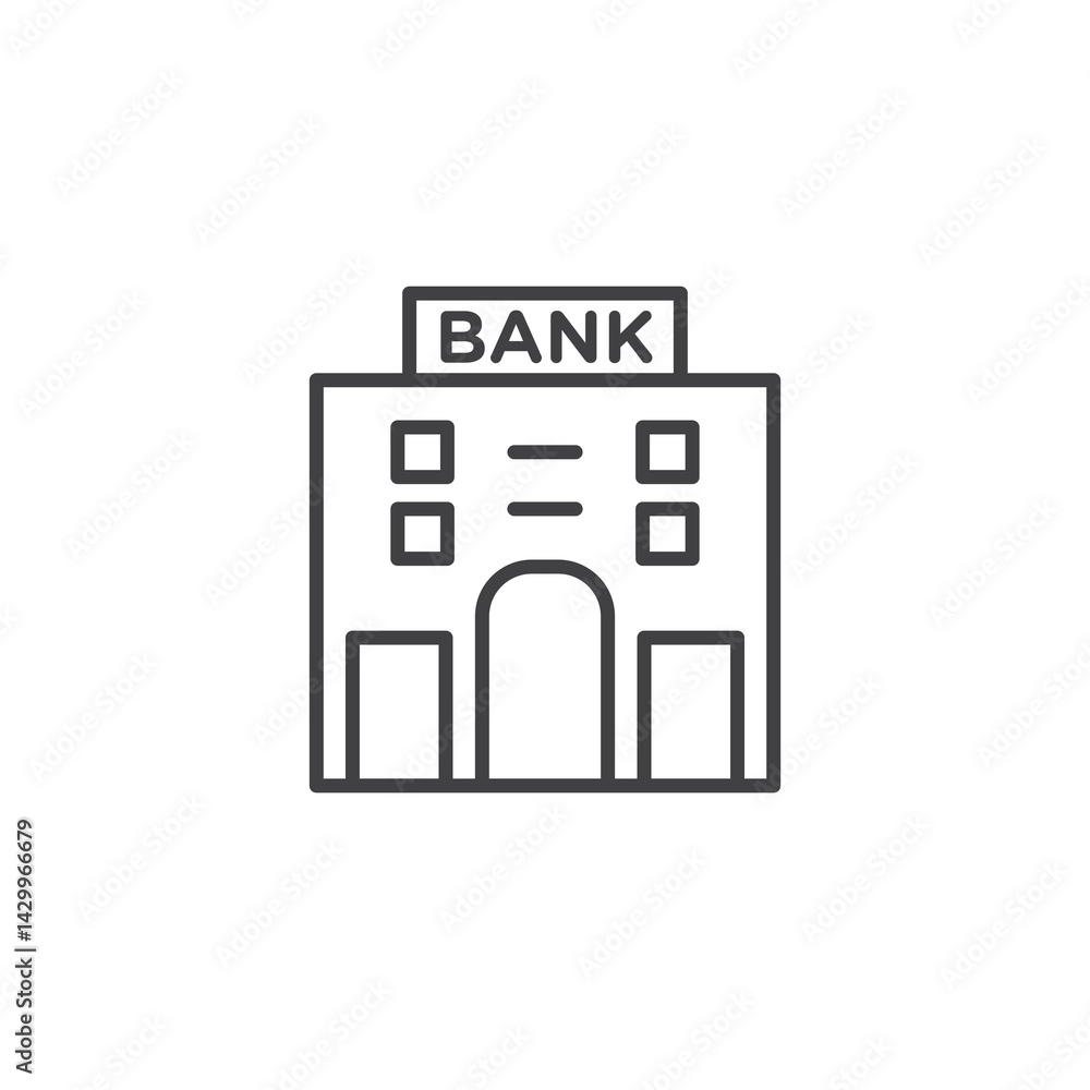 Bank building icons vector icon design. modern flat and line design