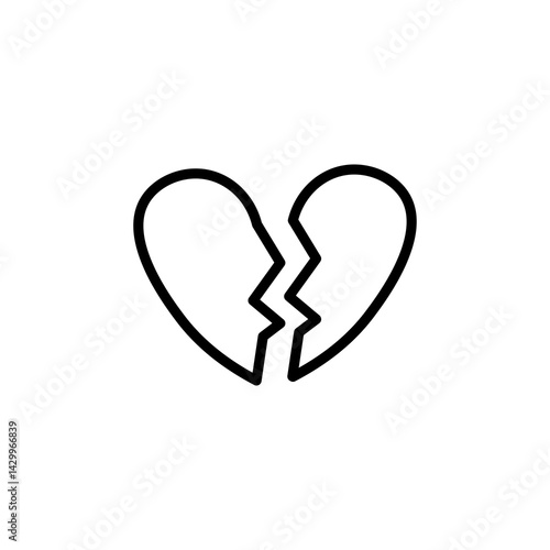 Broken heart icons vector icon design. modern flat and line design