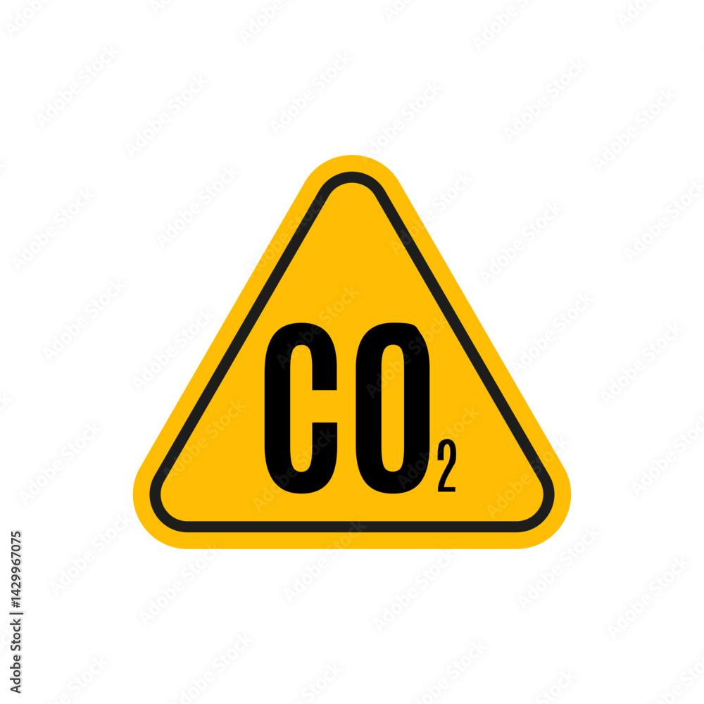 CO2 warning signs vector icon design. modern flat and line design CO2 warning signs vector icon design. modern flat and line design