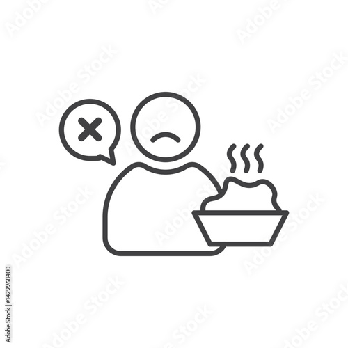 Lack of appetite icons vector icon design. modern flat and line design