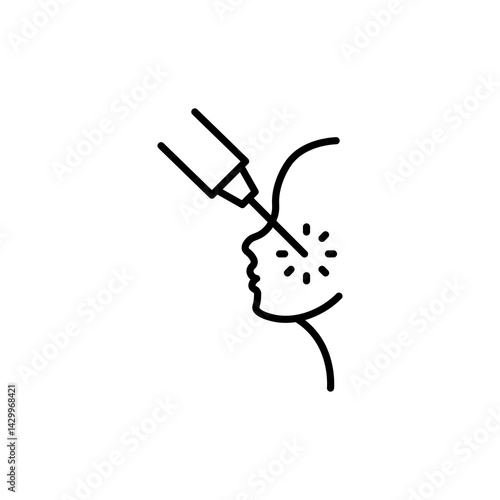 Laser anti aging beauty icons vector icon design. modern flat and line design