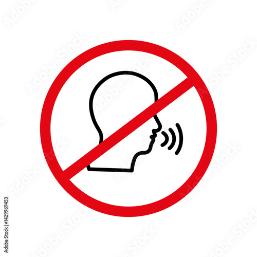 No talking sign vector icon design. modern flat and line design