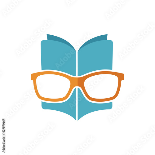 Reading Glasses with Open Book on Transparent Background