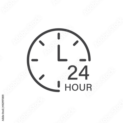 Twenty four hours icons vector icon design. modern flat and line design