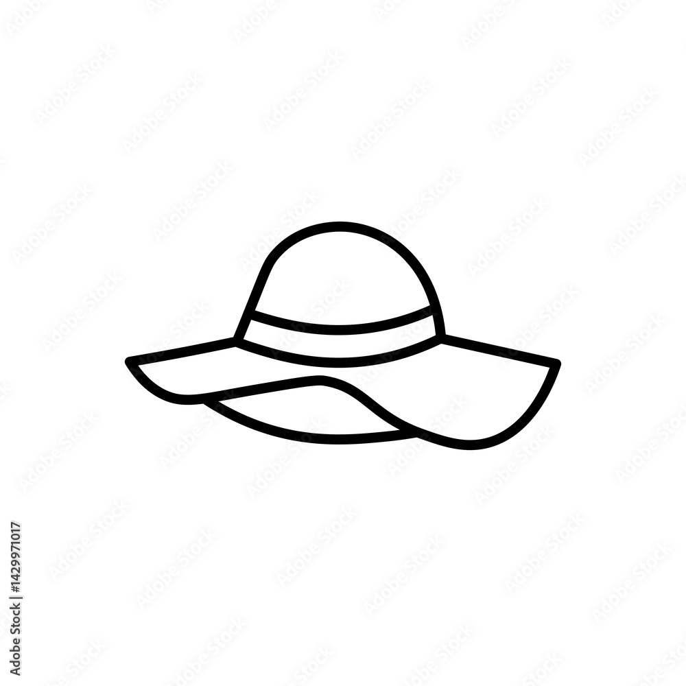 Woman hat icons vector icon design. modern flat and line design Woman hat icons vector icon design. modern flat and line design