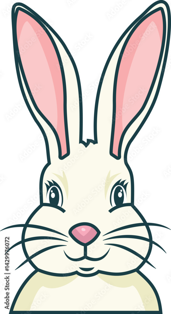 Fototapeta premium White Rabbit Head Vintage Logo Art Vector