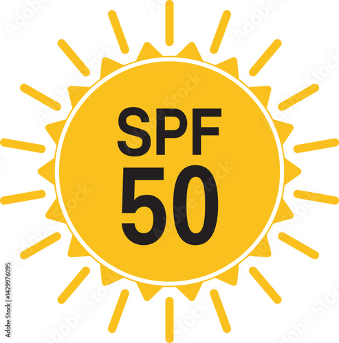 SPF 50. Sun Protection Factor (SPF) for Skincare Product
