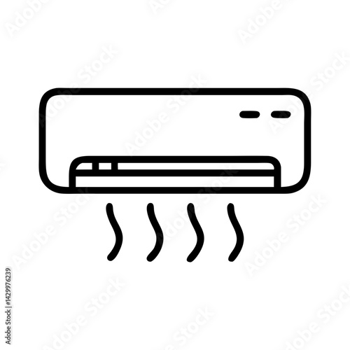 Air Conditioner Releasing Cool Air in Minimalist Style  