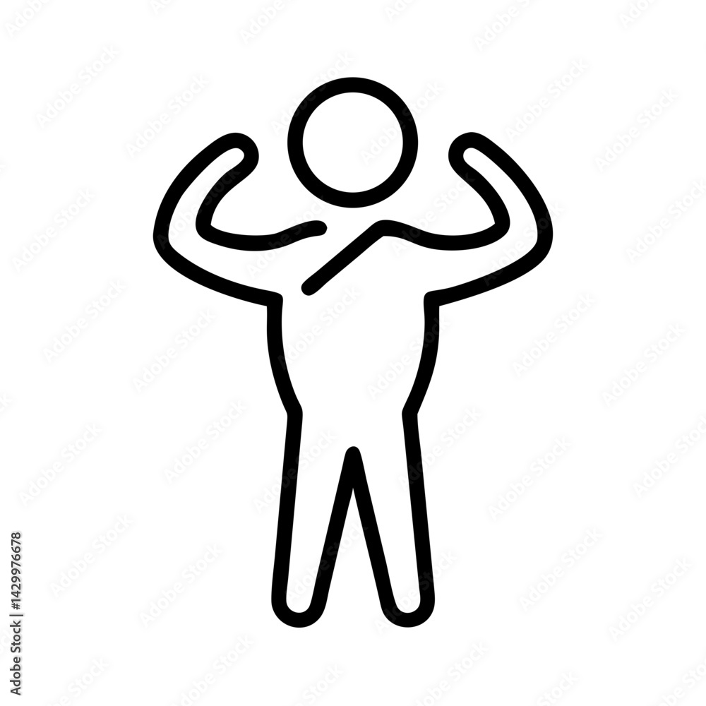 Strong person flexing muscles against a minimalist background Strong person flexing muscles against a minimalist background