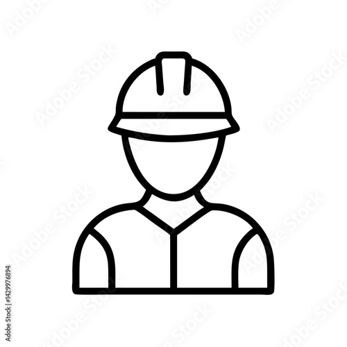 Construction worker in a helmet outlines against a plain background  