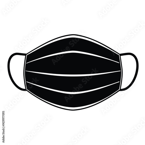 Black silhouette of a face mask vector Art & Illustration