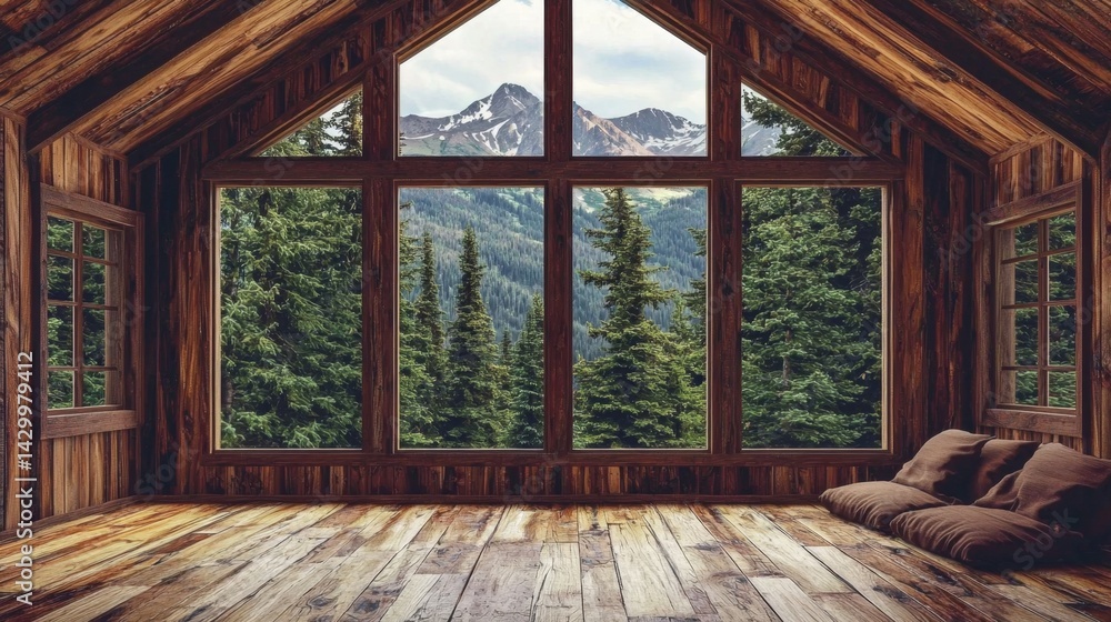 Obraz premium Enjoy breathtaking natural views through expansive windows.