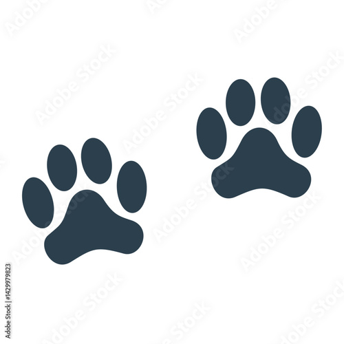 シンプルな犬の足跡のイラスト