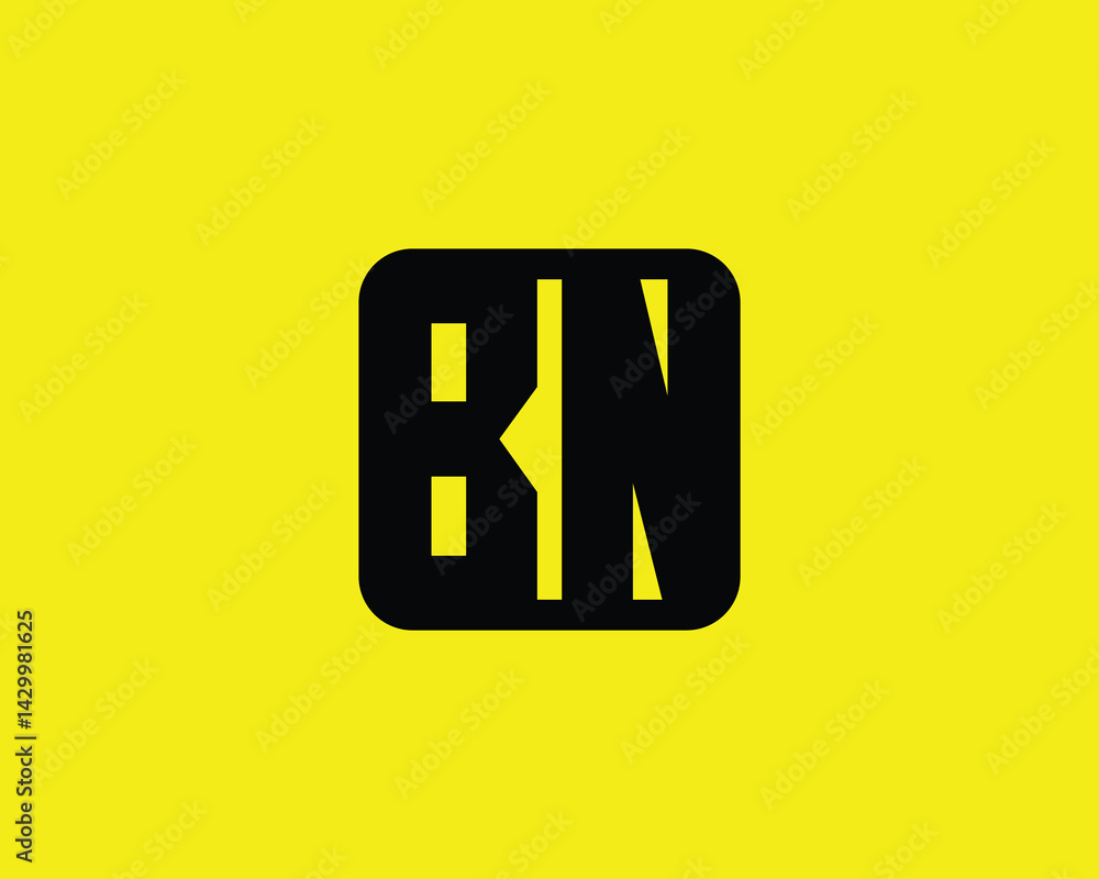 Fototapeta premium BN logo design vector template. BN