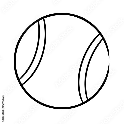 tennis ball isolated on white background, line art of tennis ball, sketch of tennis ball