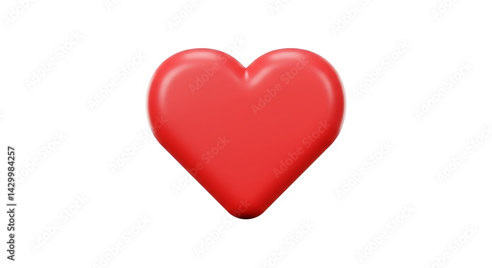 Red Heart on White Background Red Heart on White Background