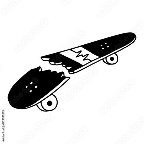 skateboard accident vector