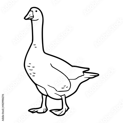 simple goose outlie vector illustration