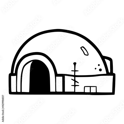 line art ice shelter vector