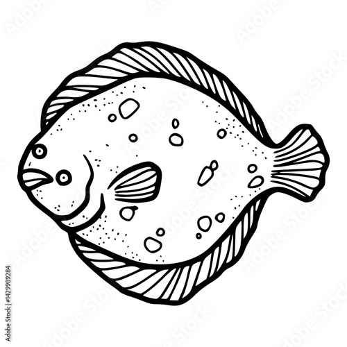 flounder fish outline illustration