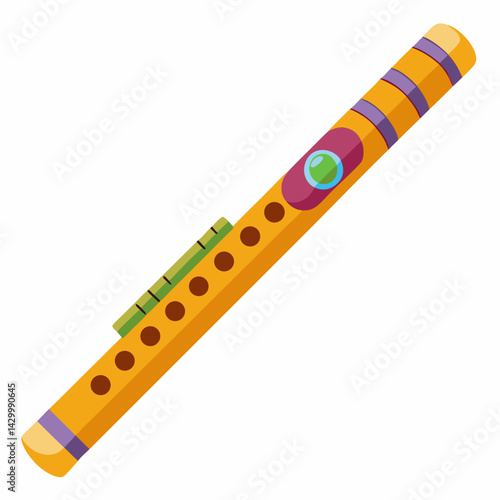 flute on white background
