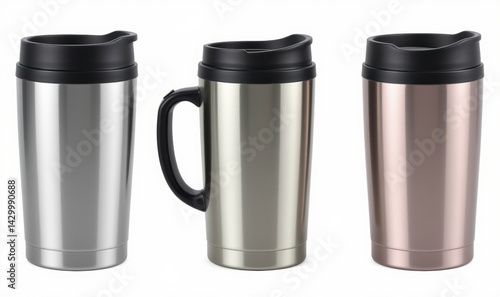 Wallpaper Mural Versatile Stainless Steel Travel Mugs for Coffee and Tea in Silver, Gray, and Rose Colors Torontodigital.ca