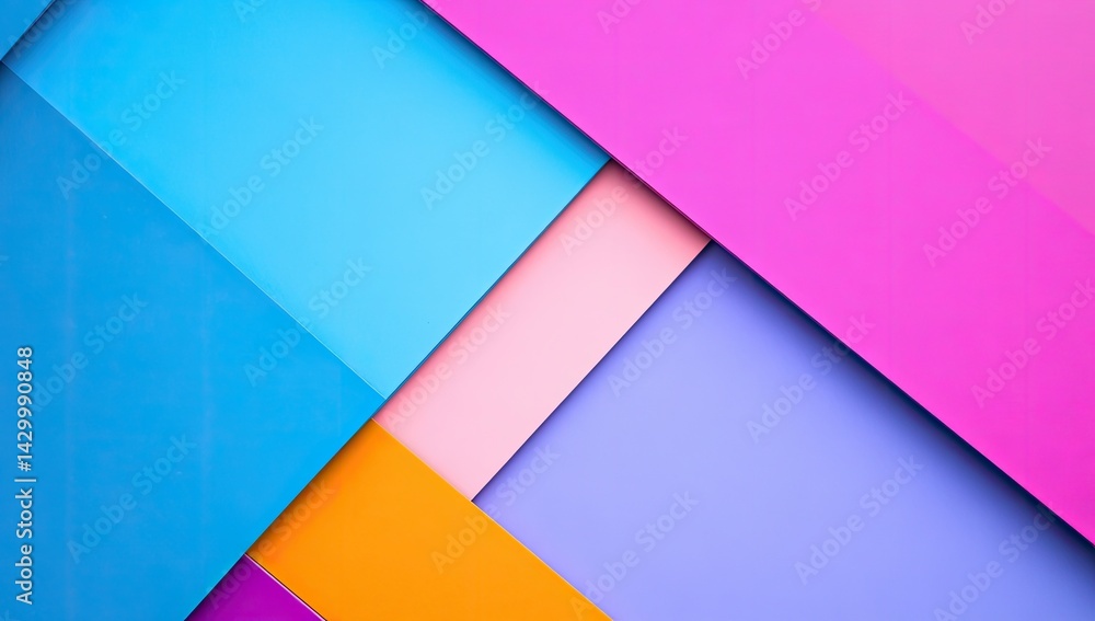 Abstract geometric shapes in vibrant colors. Layers of pastel shades create a dynamic visual effect Abstract geometric shapes in vibrant colors. Layers of pastel shades create a dynamic visual effect
