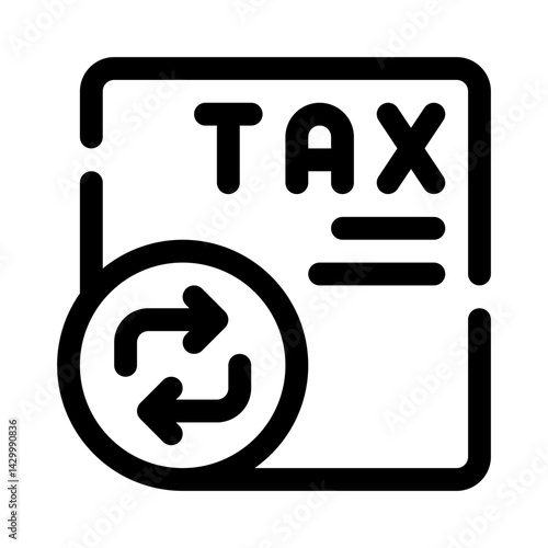 Tax refund line icon
