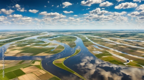 An abstract aerial view of flooded farml.generative.ai