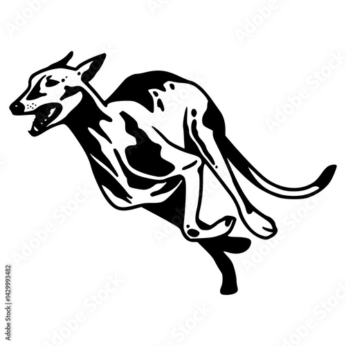 sprinting dog illustration clipart