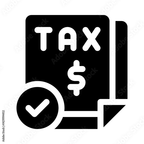 Tax compliance glyph icon