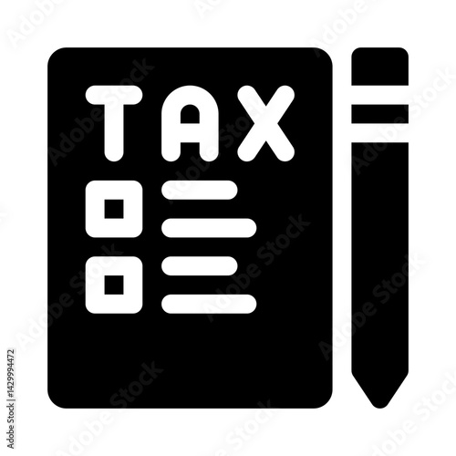 Tax form glyph icon