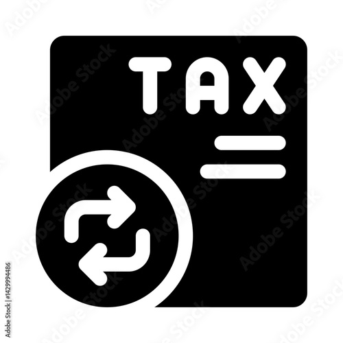Tax refund glyph icon