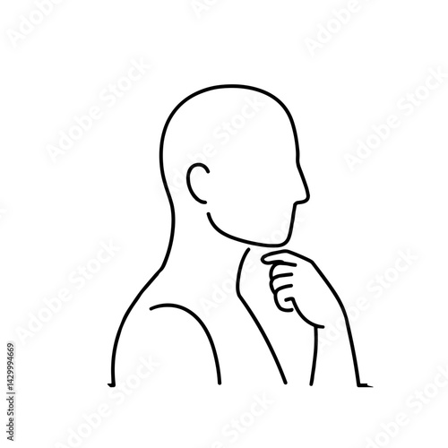 Thoughtful person contemplating a decision in a minimalist style  