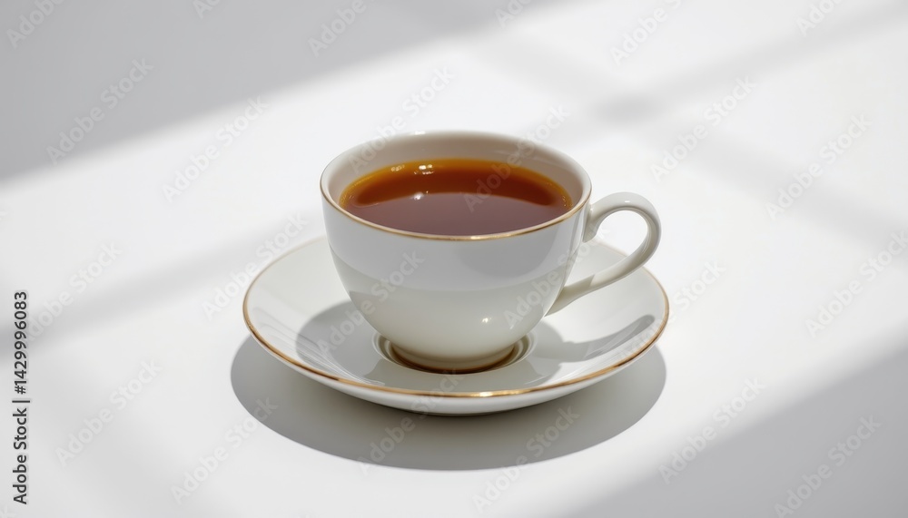 Obraz premium Teacup, isolated on a white background, minimal composition, soft shadows, high detail, studio lighting