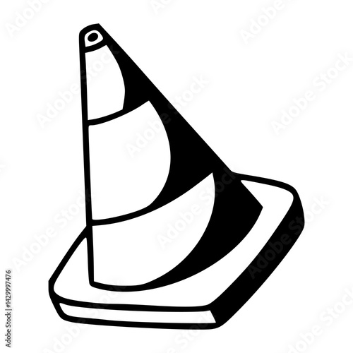 road safety cone outline graphic