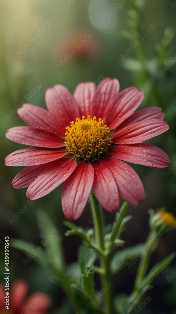 Obraz premium pink zinnia flower in garden