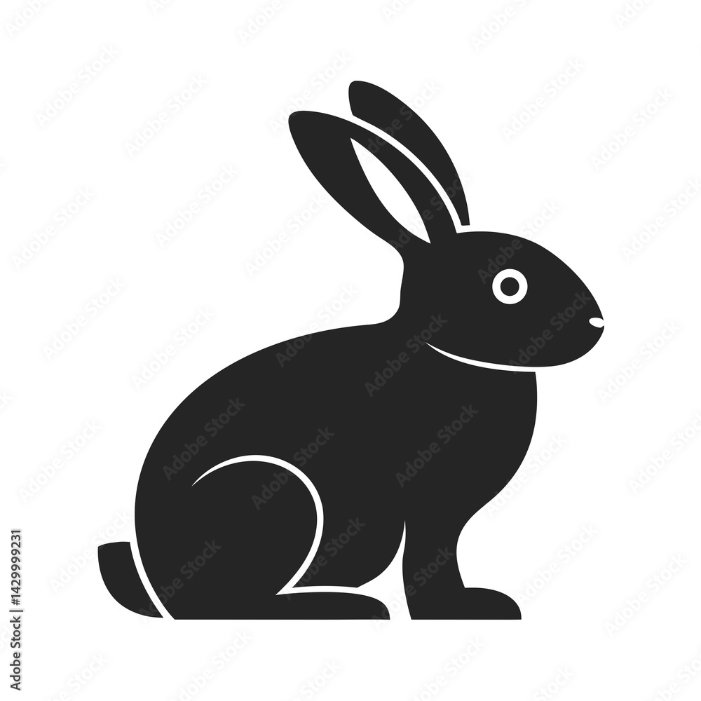 rabbit icon vector silhouette illustration isolated on white background rabbit icon vector silhouette illustration isolated on white background