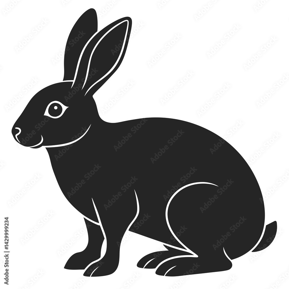 Obraz premium rabbit vector silhouette illustration isolated on white background
