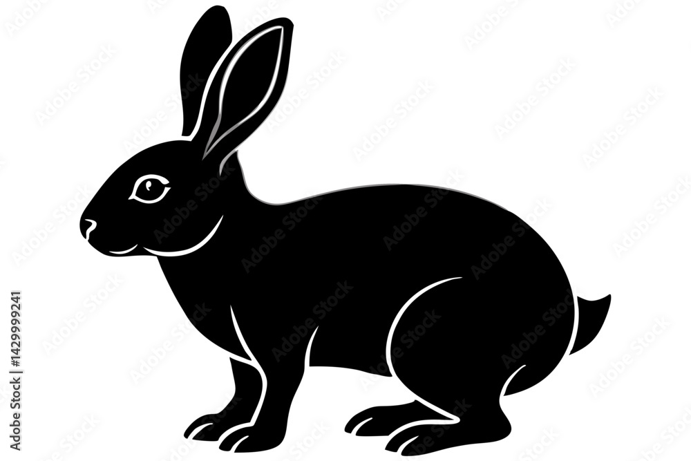 Obraz premium rabbit vector silhouette illustration isolated on white background