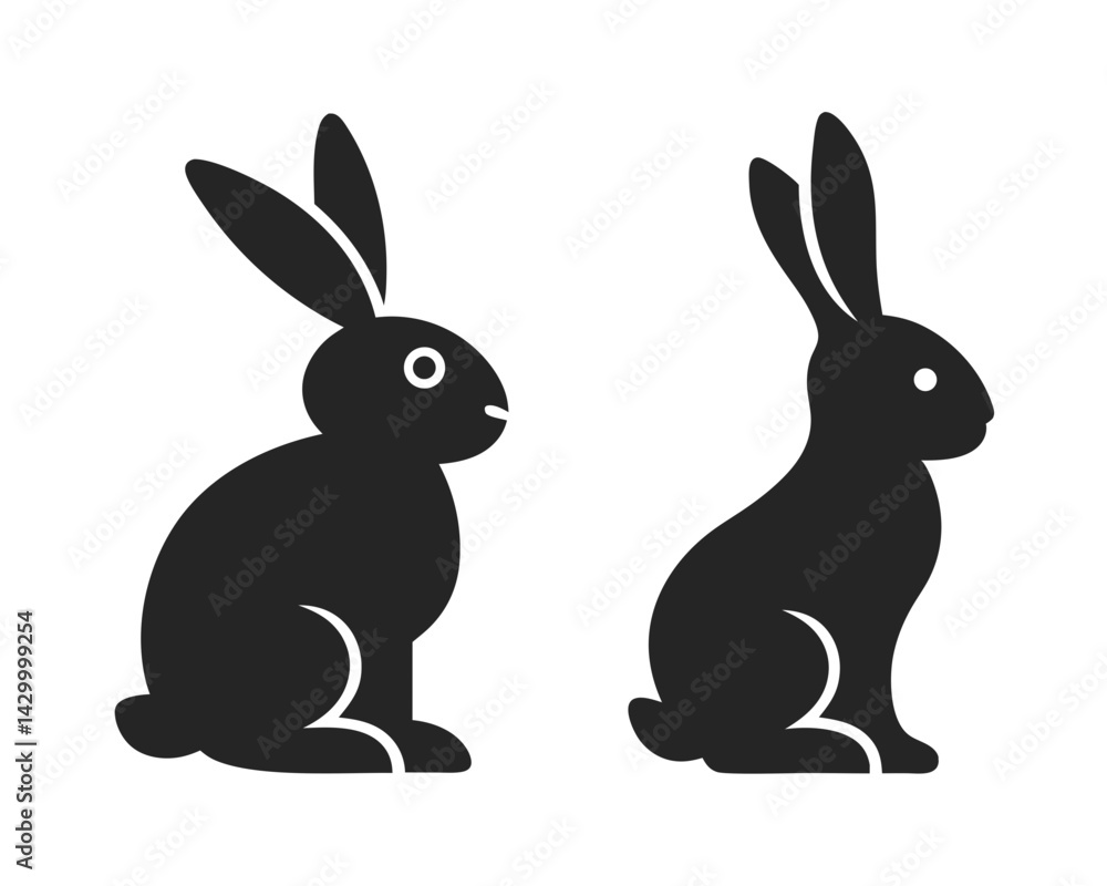 Obraz premium rabbit vector silhouette illustration isolated on white background